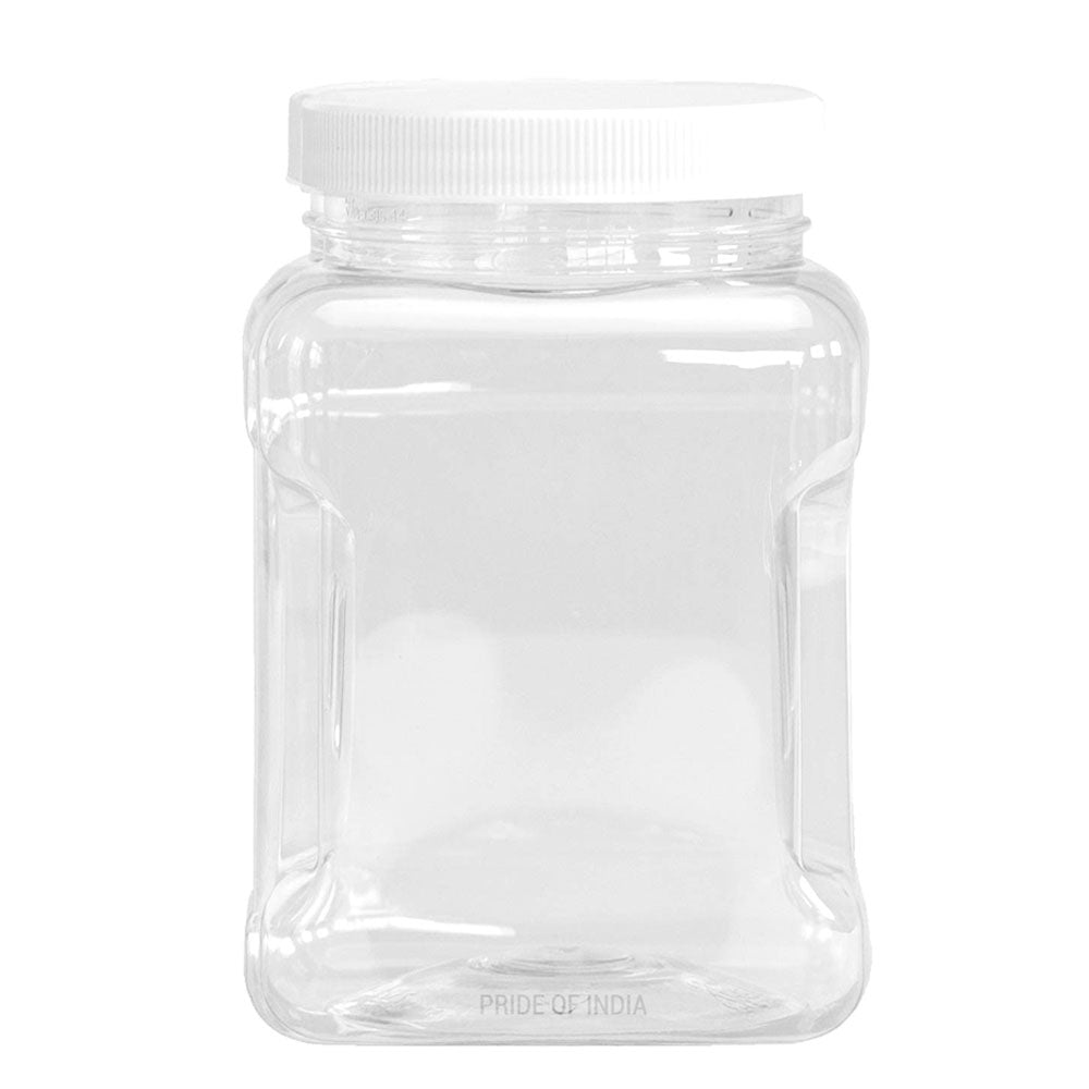 Clear PET Plastic Grip Dry/Liquid Food Storage Jars w/ Caps (Food Grade - BPA Free)