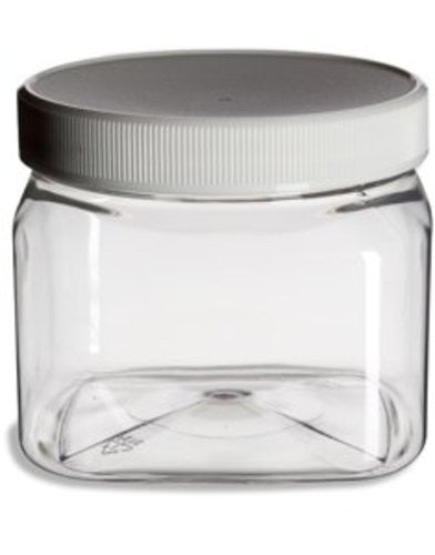 Clear PET Plastic Grip Dry/Liquid Food Storage Jars w/ Caps (Food Grade - BPA Free)